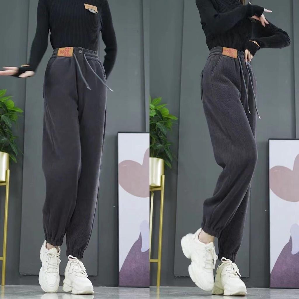 Fashionable Oversized Plush Autumn and Winter New Warm Casual Pants