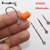 Comerț cu ridicata 10 saci Metal Bait Spike Carp Pescuit Momeală Bait Sting Boilies Pin Red Worm Live Bait Momeală cârlige pentru Ronnie Rig
