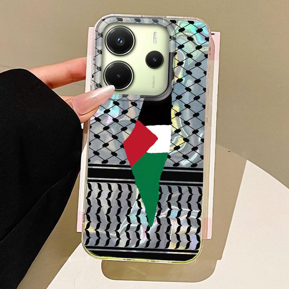 

Hattah Keffiyeh Water Texture Phone Case for Xiaomi Redmi 13C 14C A5 A3 A4 A3X A1 A2 Note 14 13 12 11 11S 10 Pro Shell Cover Redmi Note 10 4G білий