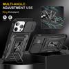 Military-Grade Armor Phone Case with Slide Camera Cover & 360° Rotating Magnetic Stand for iPhone 16 15 14 13 Shockproof Hybrid Car Mount Compatible