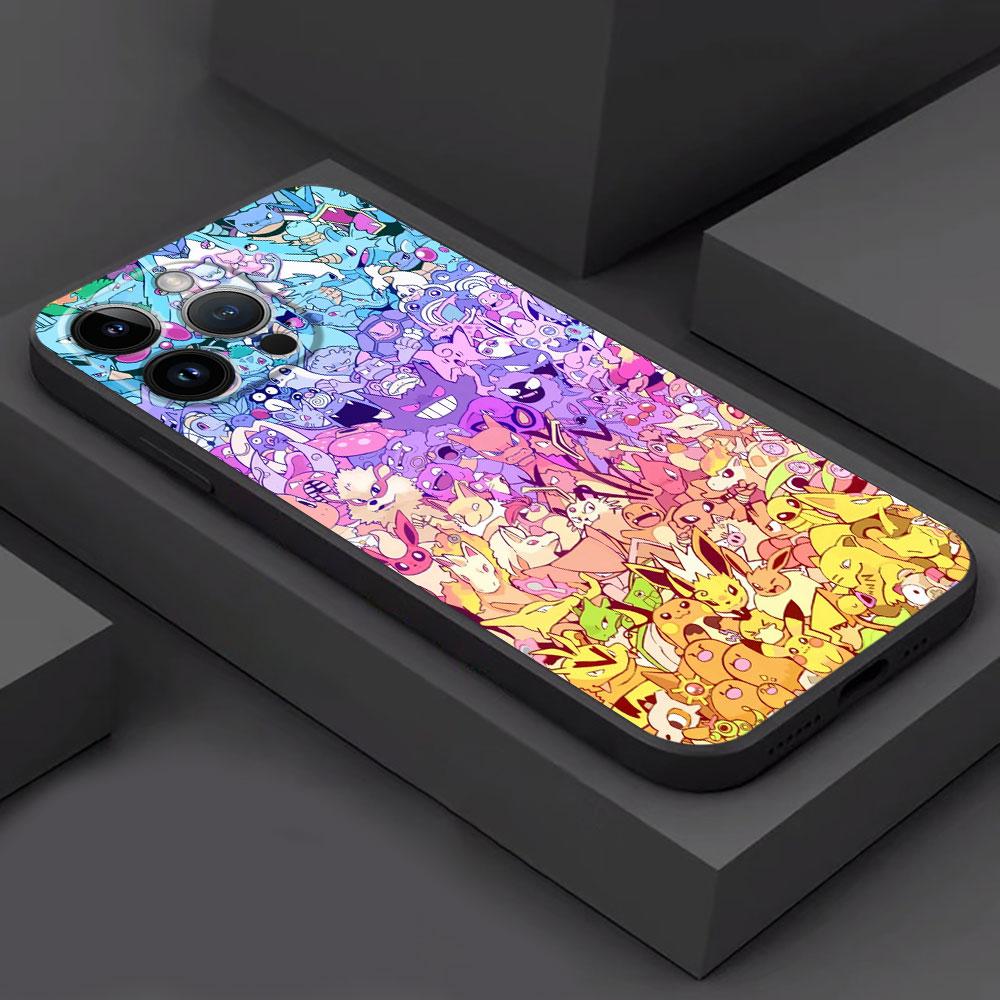 Case For Apple iPhone 13 11 15 Pro Max 14 Plus 12 Mini XR 7 8 X XS 6S 6 SE Silicone Phone Cover TPU Funda Pokemon Funny Cartoon