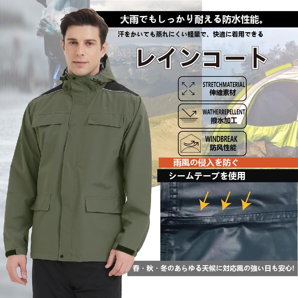 Backpack Golf Rain for Outdoor Cycling [TopKylin] Men's Rainwear, Compatible, Raincoat, Suit, Breathable, Lightweight, Stretchable, Activities,