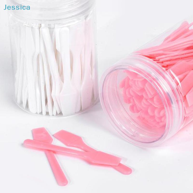 100 Pcs/Jar Mud Film Shovel - Disposable Plastic Spatula for Facial Mask Application,  Eye Facial Makeup Skin Care Tool
