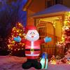 4.9FT LED Inflatable Xmas Yard Decor Giant Santa Claus Christmas Decoration Ornament Festive Christmas Supplies Holiday Toy Gift