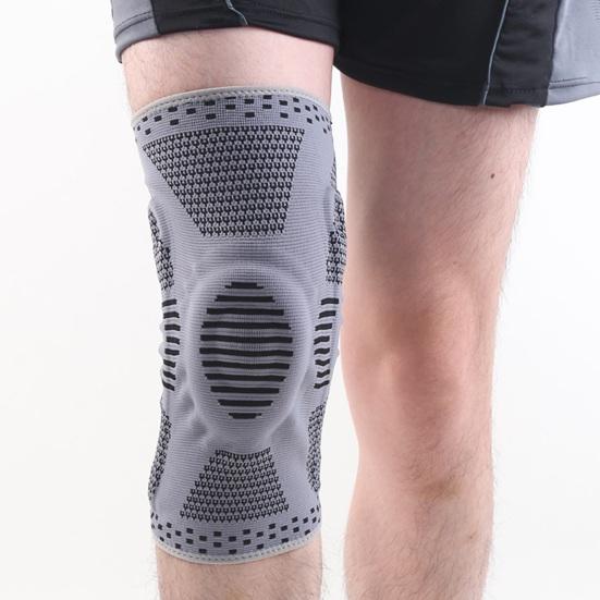 Gestrickte Kniekompressionsbandage mit seitlichen Stabilisatoren Patella-Polster Damen Herren Meniskusriss Verletzung Regeneration Gelenkschmerzen Laufen Sport Kniebandage