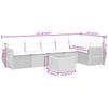 7-teiliges Gartensofa-Set mit Kissen, graues Poly-Rattan