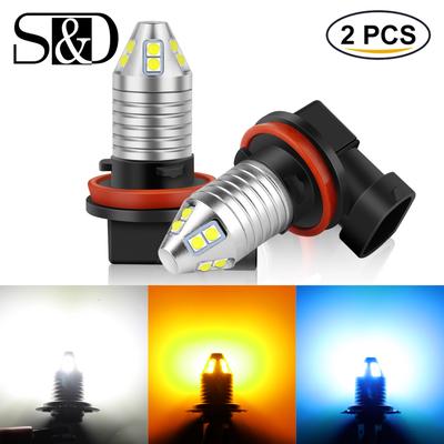 2Pcs H8 H11 LED Auto Nebel Lichter Lampen 9005 HB3 9006 HB4 Led Lampe Auto Tag Fahren Super helle 2600LM 6000K Weiß Blau Gelb 12V