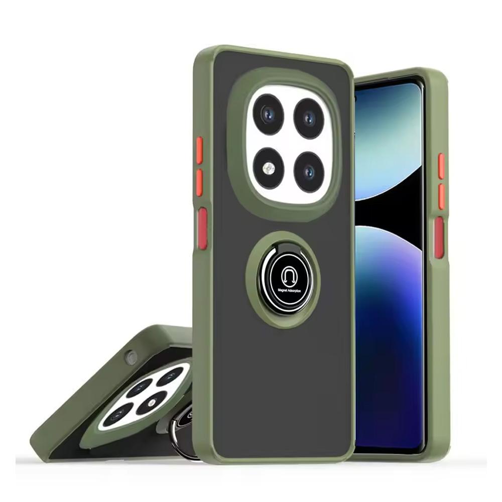 

Armor Matte Cover For Xiaomi Redmi Note 14 13 Pro Plus Magnetic Ring Phone Holder Case Redmi Note 14 Pro 5G 4G Translucent Cases Redmi Note 14 5G (Global) светло-зеленый