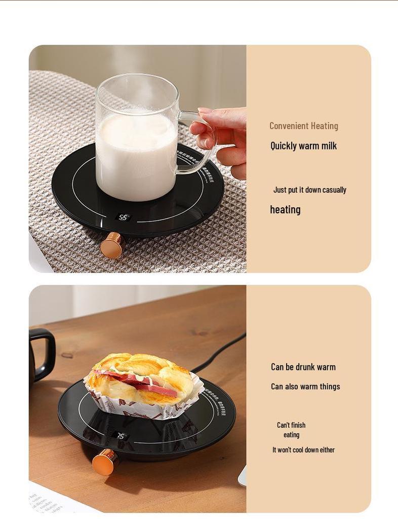 Automatic Smart Warm Coaster - 55°C Desktop Touch Plug-in