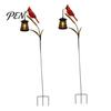 Solar Garden Lights Kingfisher Stake Light, Metal Bird Yard Art with Hanging Lantern, Auto-On Powered Outdoor Decor LED Waterproof Patio Decoration