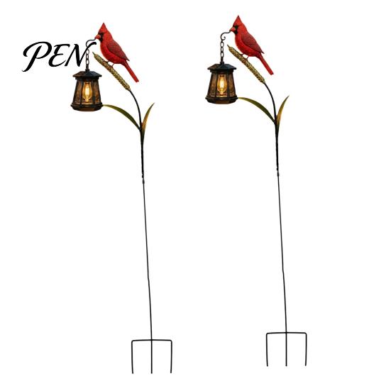 Solar Garden Lights Kingfisher Stake Light, Metal Bird Yard Art with Hanging Lantern, Auto-On Powered Outdoor Decor LED Waterproof Patio Decoration