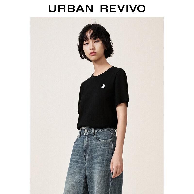 UR2026 Women's Embroidered Cotton Short Sleeve T-Shirt