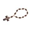 Wooden Rosary Small Portable Strong Wood Crucifix Style Hand Carved Catholic Rosary for Baptism