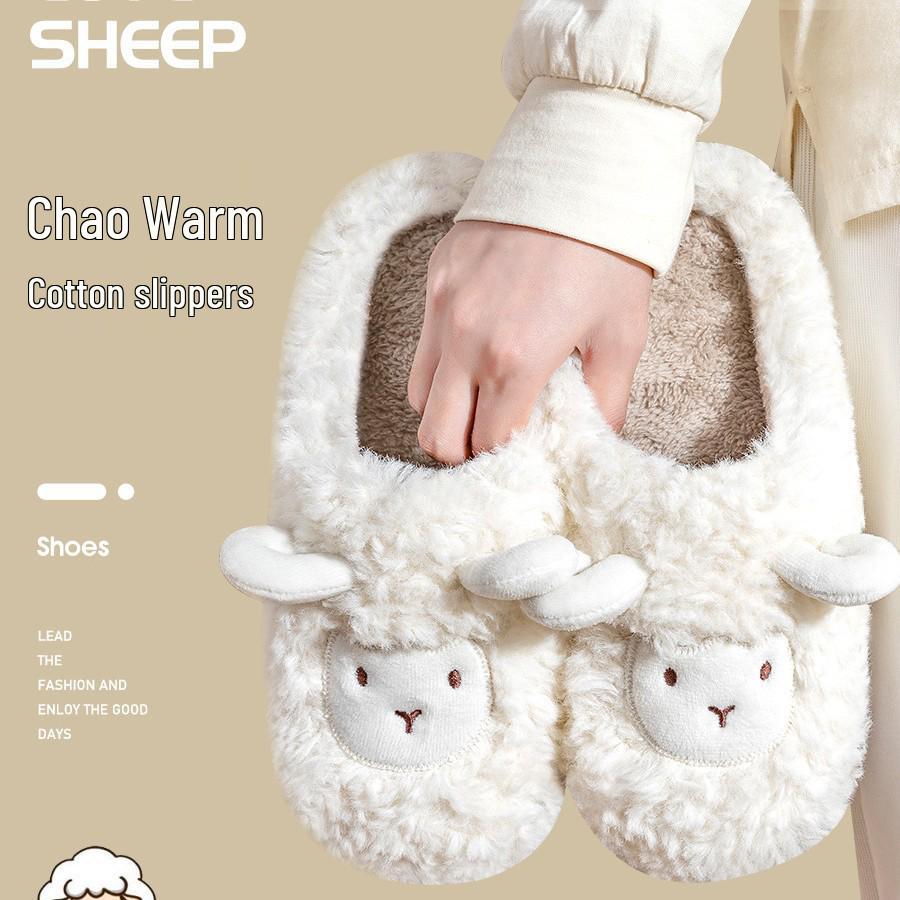 2025 New Cute Fluffy Cotton Slippers: Indoor/Outdoor for Women & Men - Autumn/Winter