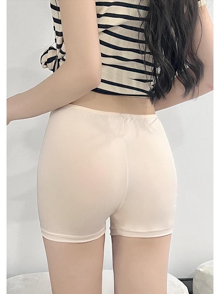 Ice Silk Anti-Exposure Women's Seamless Plus Size Three-Quarter Length Mid-Waist Summer Shorts