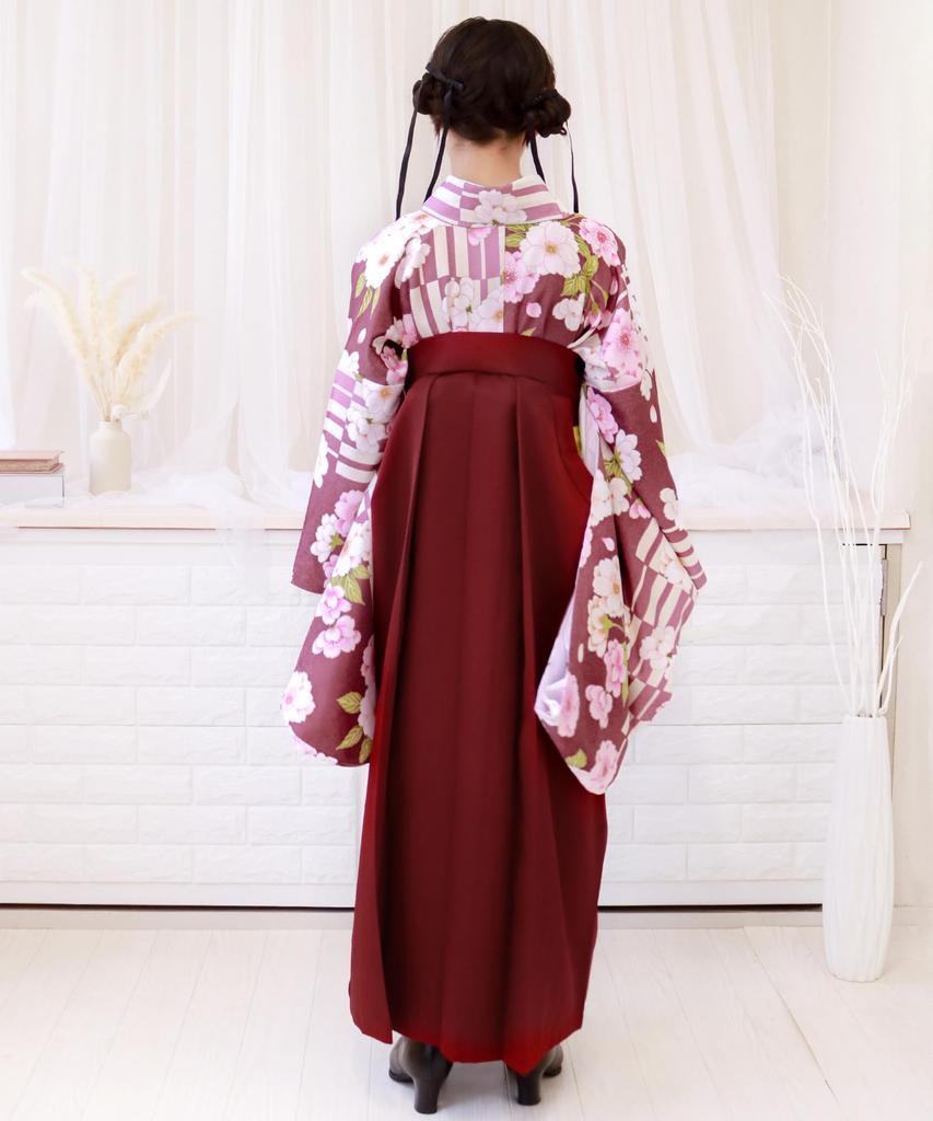 Hakama Set for Graduation Elementary School Elementary School Graduation Hakama Gorgeous Junior Gorgeous Red Cherry Hakama String Size [KYOETSU]