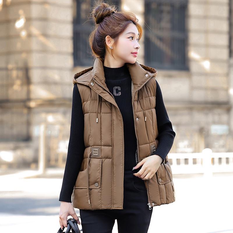 New down cotton-padded vest autumn and winter loose short cotton-padded vest thick vest jacket outer vest