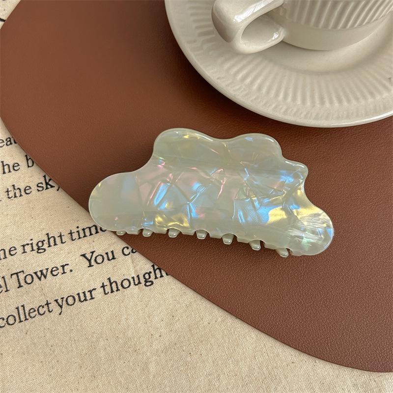 Iridescent Mermaid Hair Claw: Large Imitation Acetate Shark Clip for Women