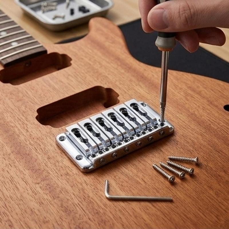 6 String Guitar Fixed Bridge Separated Saddles 6 String Guitar Bridge Musical Instrument Accessory For Smooth Playability