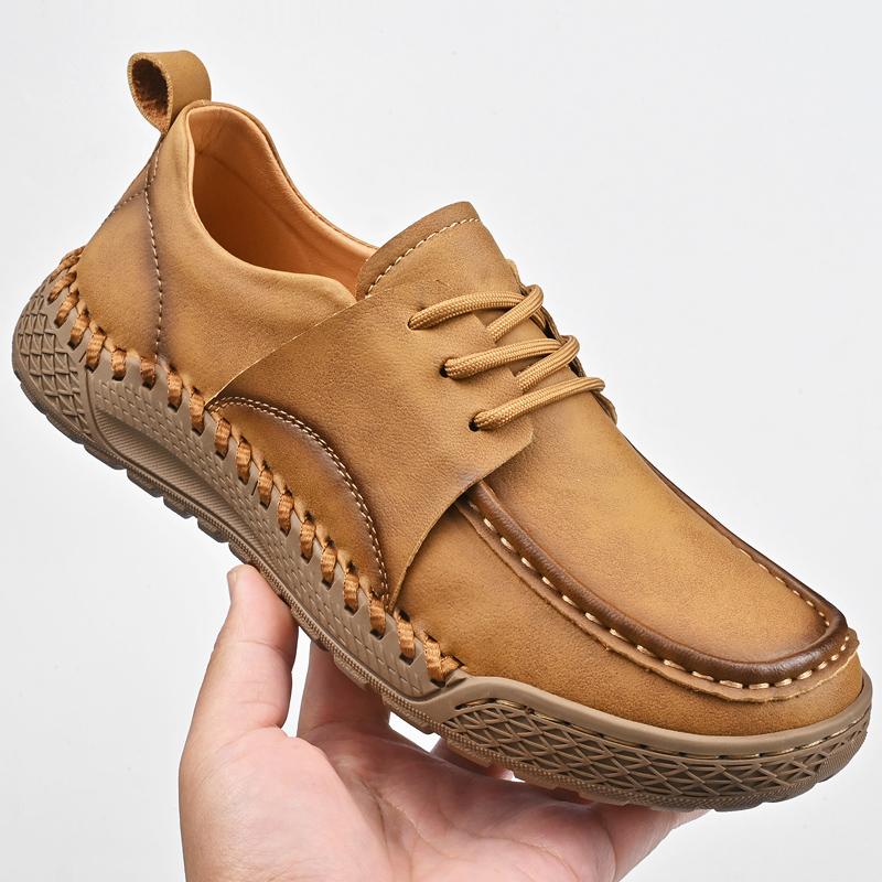Fashion Brand Mens Casual Leather Oxford Shoes Business Party Office Leather Shoes Soft Sole Comfy Antiskid Outdoor Daily Sneakers Shoes