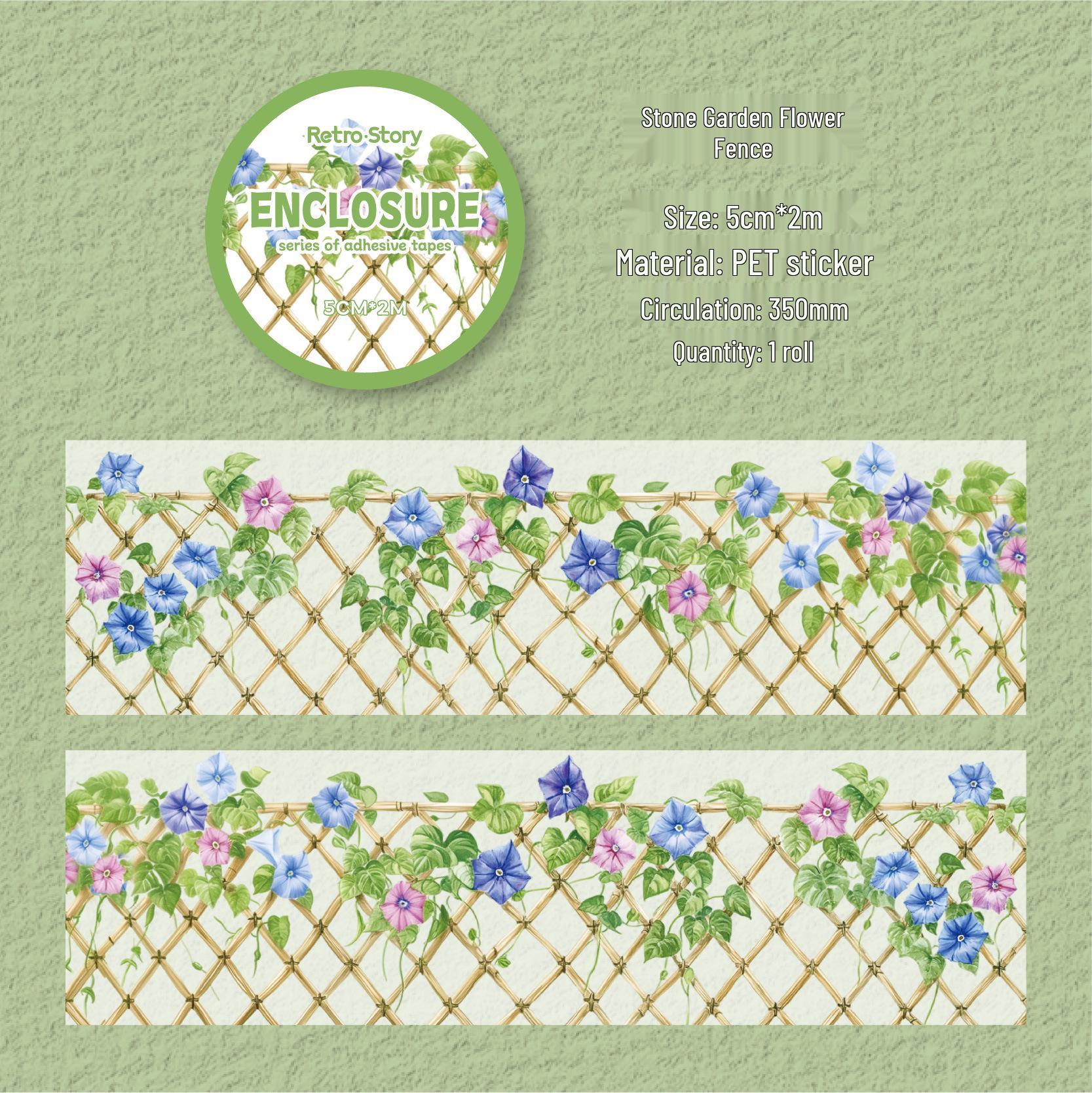 Retro Floral Vines Tape Stickers - Pastoral DIY Journal Decoration