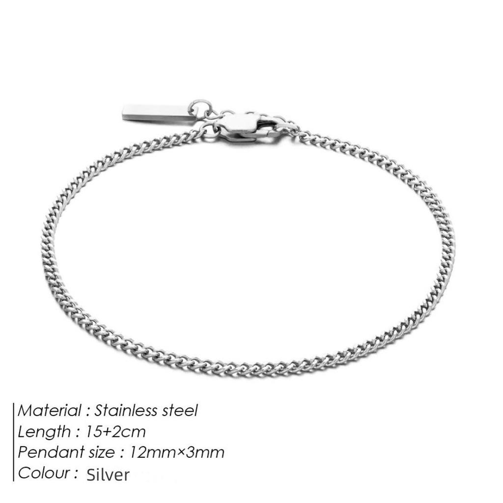 Stylish European & American Stainless Steel Cuban Chain Bracelet – Adjustable, Non-Fading, Fashionable Hand Jewelry.