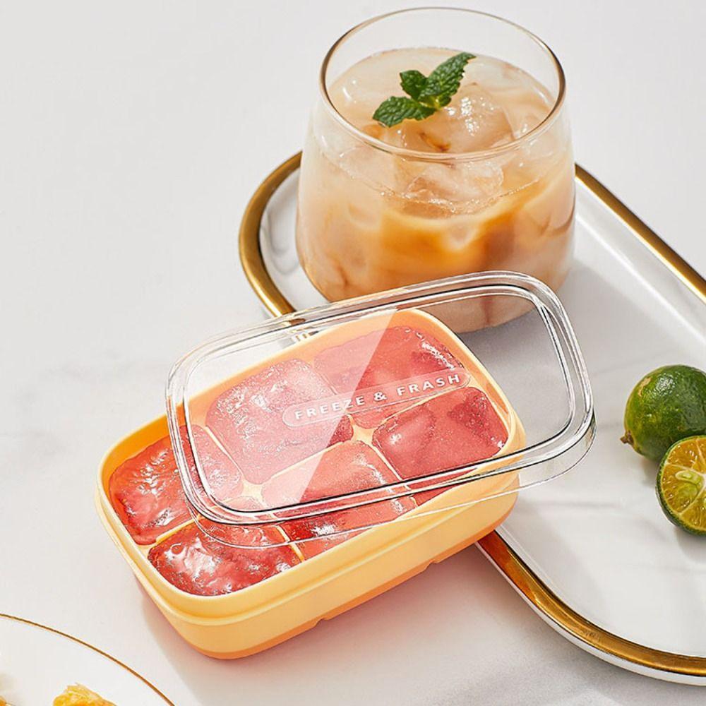 

3PCS With Lid Ice Cube Box 6 Grids Ice Mould Cocktail Ice Cube Mold Summer зелёный