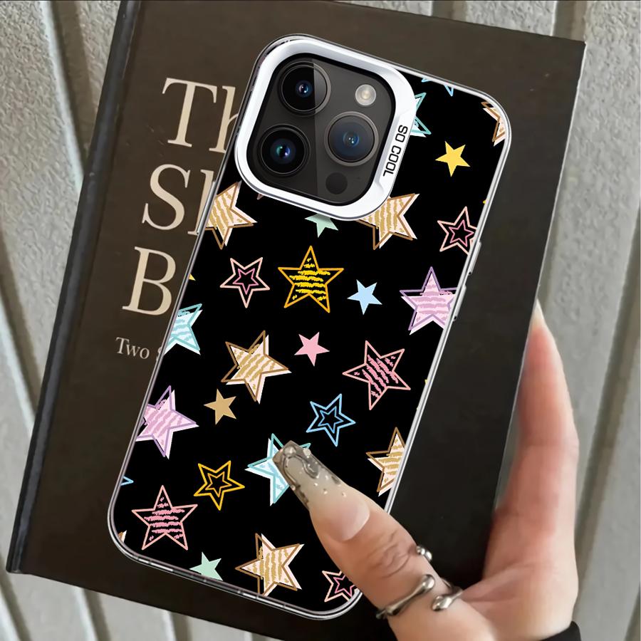Star Pattern Art Case for iPhone 17 Pro Max XS 11 13 Pro 12 XR 15 Plus 16 Air 14 Back Phone Cover