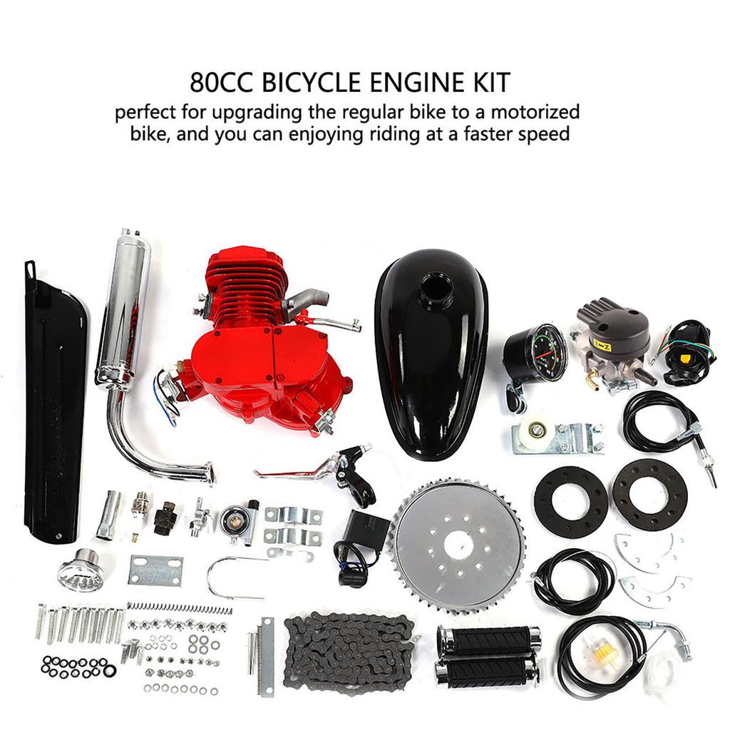 80CC Bike Motorized Bicycle 2?Stroke Cycle Petrol Gas Engine Motor Kit Set Speedometer