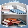 4-Slot Desktop Book Stand Organizer - Durable PP Material, White & Purple, Space-Saving Design for Office, School, or Home Use