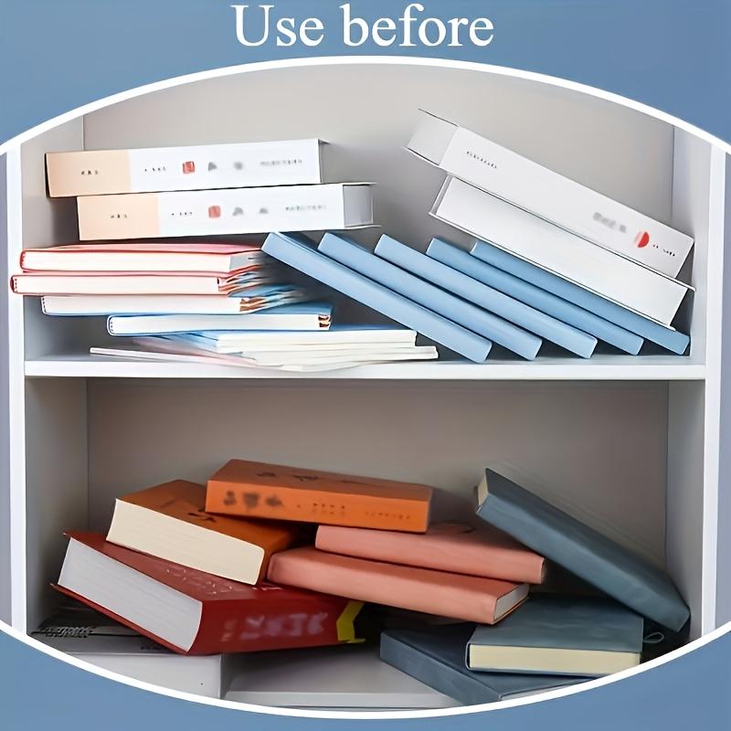4-Slot Desktop Book Stand Organizer - Durable PP Material, White & Purple, Space-Saving Design for Office, School, or Home Use