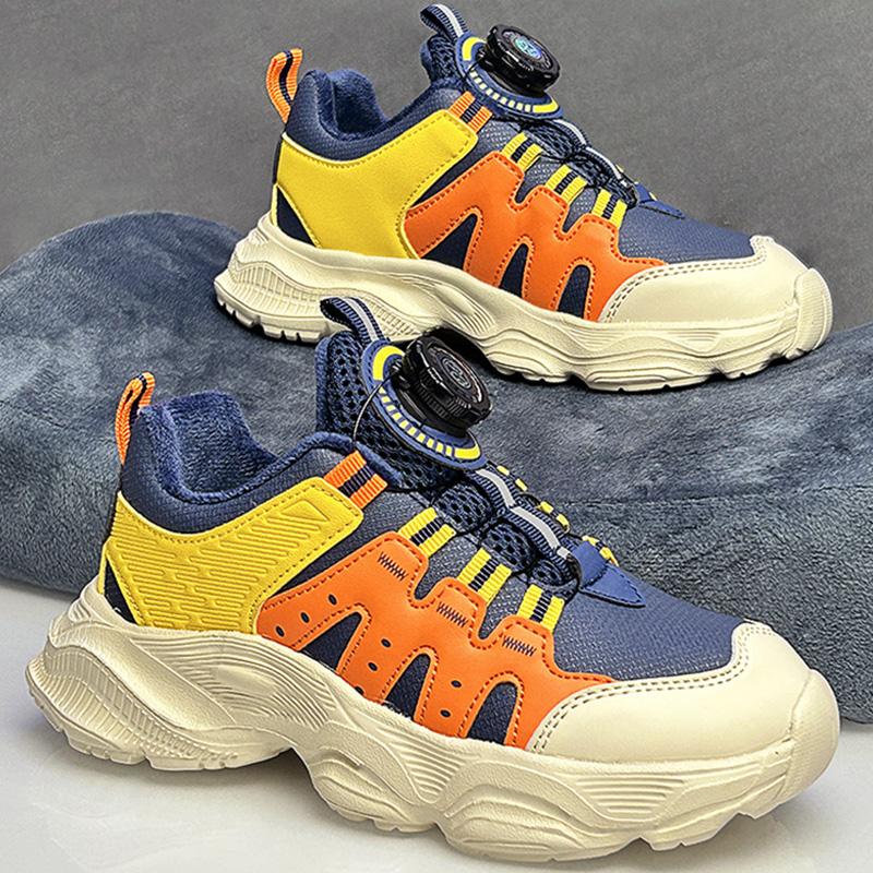Hot Selling Children Casual Shoes Winter Warm Rotating Buckle Outdoor Sports Shoes Breathable Thick Soled Walking Shoes for Kids
