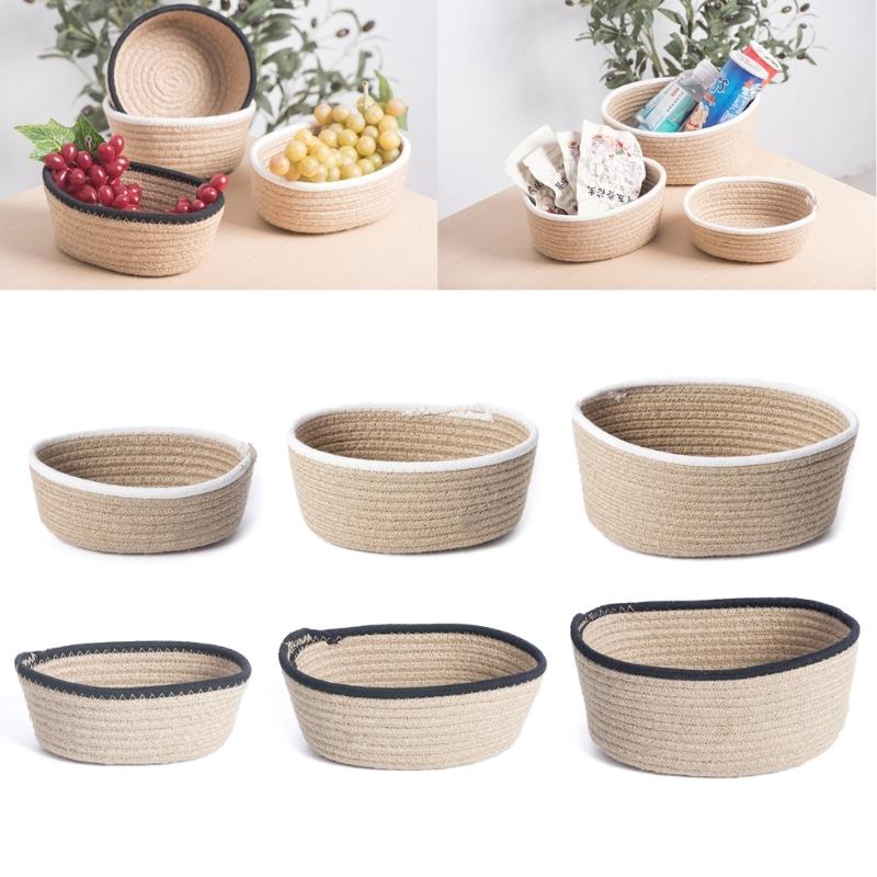 Multipurpose Handmade Cotton Rope Storage Baskets for Decoration and Storage Versatile Organizers Home Accessory