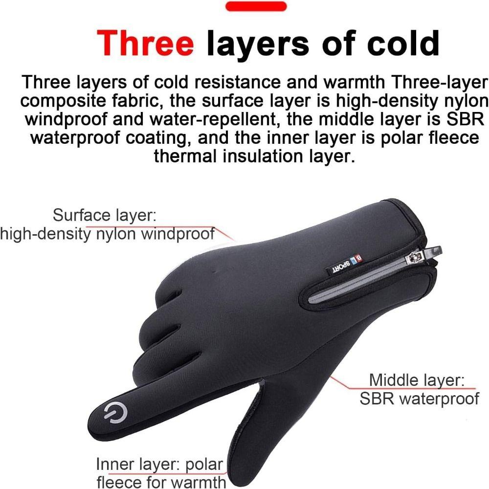 Reusable USB Heated Gloves Polyester Touchscreen Gloves Durable Rechargeable Gloves  for Winter