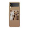 Phone Case For Samsung Galaxy Z Flip 3 4 5 Hard Folding Clear PC Bumper Kawaii Alpaca lovely For Samsung Z Flip 6 Back Cover