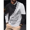 Herren Langarm-T-Shirt mit 3D-Streifendruck, bequem, atmungsaktiv und vielseitiges Herren-Oberteil