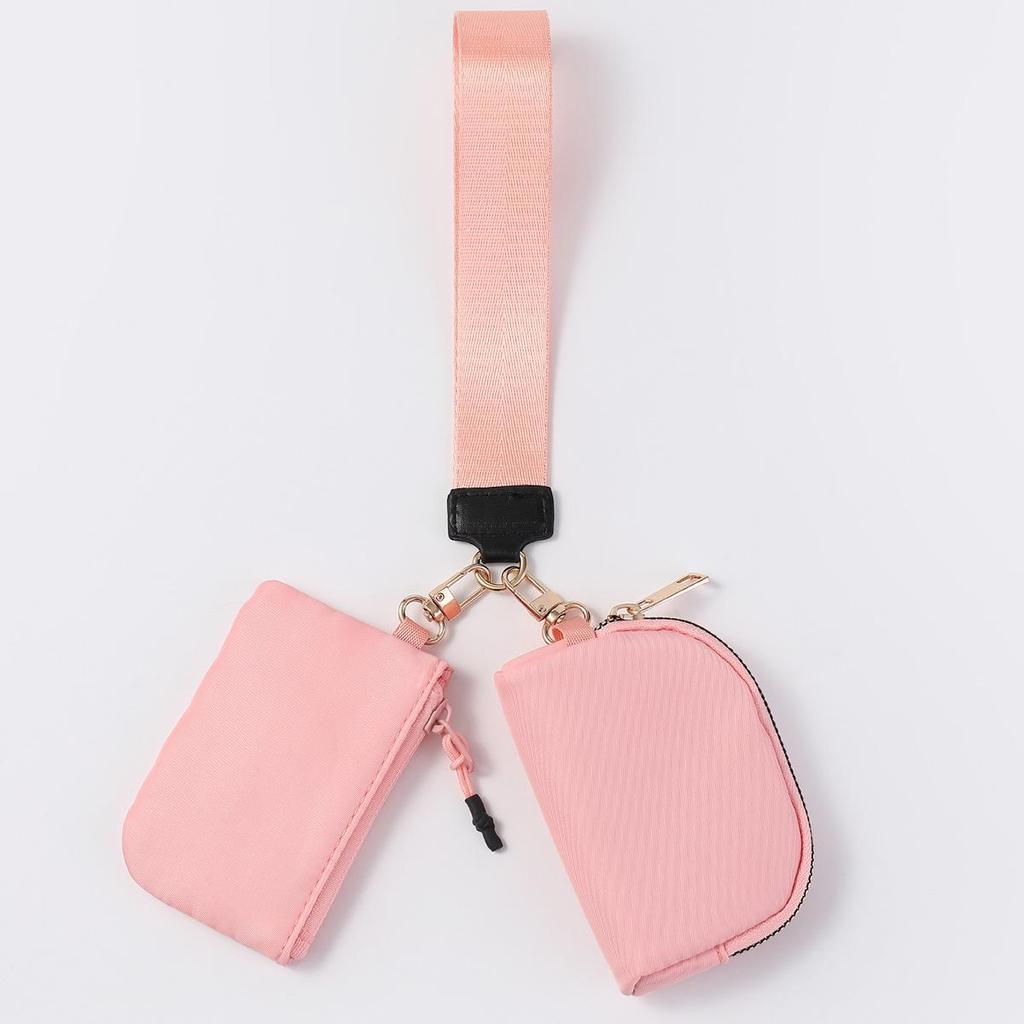 LULU Color Block Waterproof Nylon Coin Purse & Wristlet Key Bag
