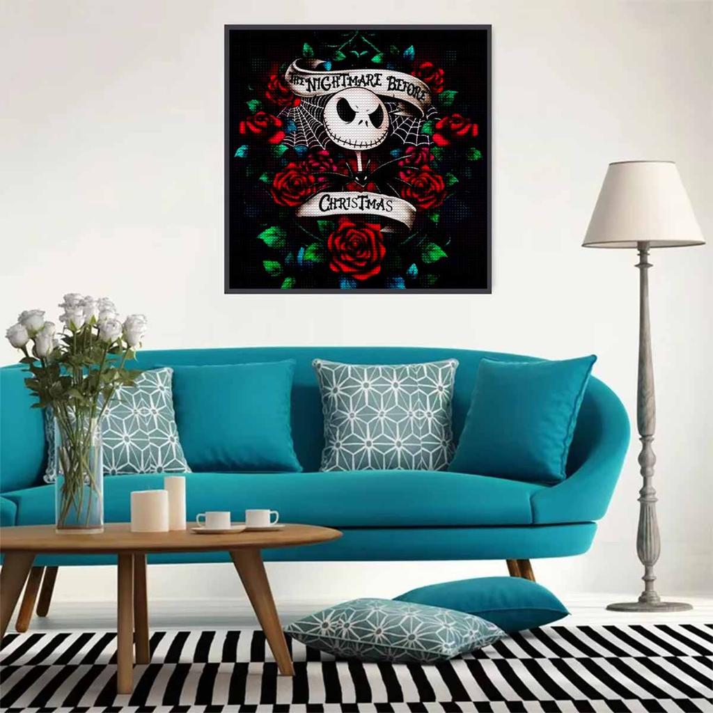5D DIY Diamond Painting Decorative Flower Skeleton Full Round Drill Scenery Diamond Embroidery Cross Stitch Kits Home Decor Gift