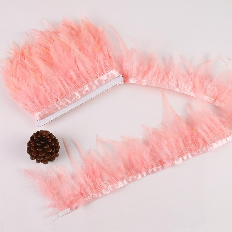 Diy White Feather White Tip Cloth Strip Jewelry Handicraft Decoration Wedding Dress Skirt Clothing Accessories
