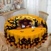 1 Halloween Round Tablecloth 60 Inches - Ghosts, Bats, Pumpkins And Haunted House Patterns For Long Tables