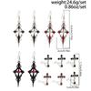 Salircon 6Pcs/set Vintage Gothic Oil Dripping Cross Drop Earring Women 2026 Creative Halloween Party Earring Jewelry Accessories