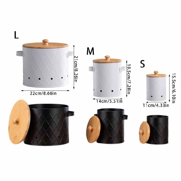 Vintage Style Potato Onion Garlic Storage Container with Ventilation Holes Space Saving Kitchen Storage Bins