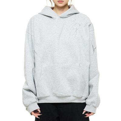 Embroidered Hooded Sweatshirt for Women Trendy Baggy Casual Couple Hoodie Tops Street Hip-hop Fashion Clothes Y2K