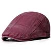 Washed Cotton Vintage Forward Cap Spliced Beret Hat Casual