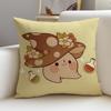 Cute MMushroom KidS Cushion Cover Breathable and skinfriendly linen pillowcase square removable and washable cushion