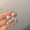 French Retro Zircon Pearl Stud Earrings - Elegant, Versatile Light Luxury Design for Women