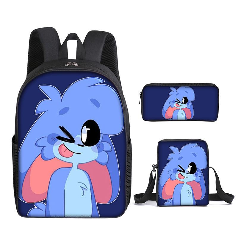 Mikecrack Rucksack Grund- und Sekundarschule Schultasche Bedruckter Rucksack Umhängetasche Federmäppchen Dreiteiliges Set