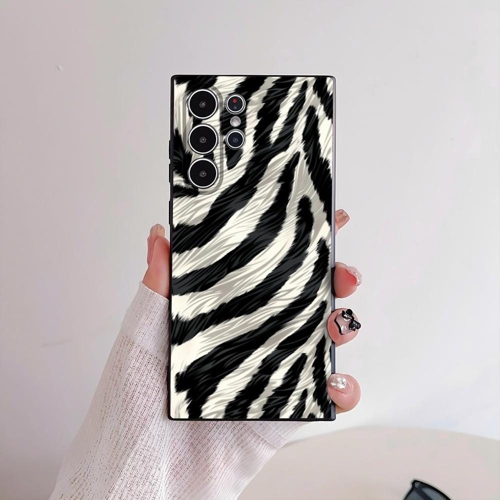 

Luxury Zebra Stripes Art Phone Case For Samsung Galaxy S25 S24 S22 S23 Ultra S21 S20 Plus Frosted Non-Slip Full Cover Soft Case samsungS25