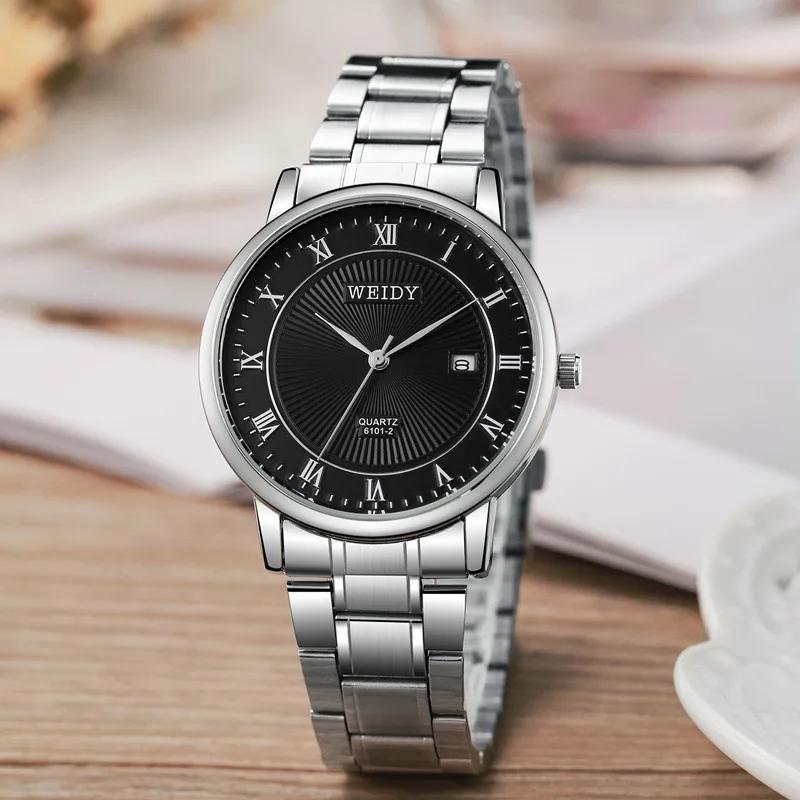 Módní pánské dámské hodinky ocelové kalendářové křemenné hodinky jednoduché klasické atmosférické hodinky párové hodinky dropshipping BEZ krabičky