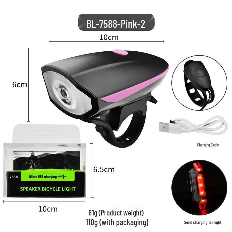 Rechargeable Waterproof Bicycle Headlight & Electric Horn for Night Riding